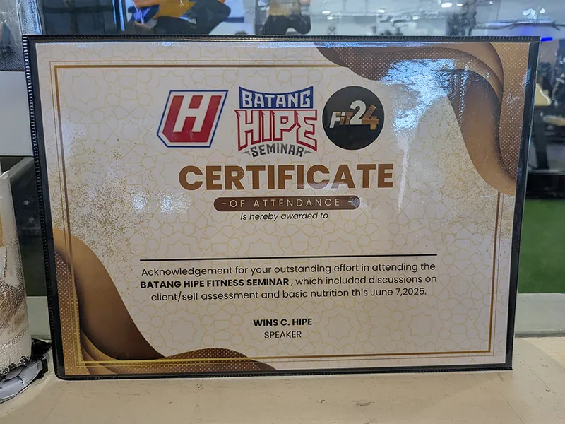 Wins Hipe with certificate after training