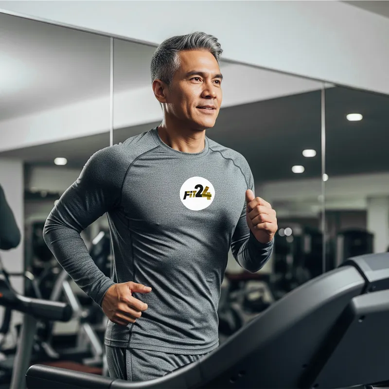 Middle-aged man maintaining vitality and strength at Fit24
